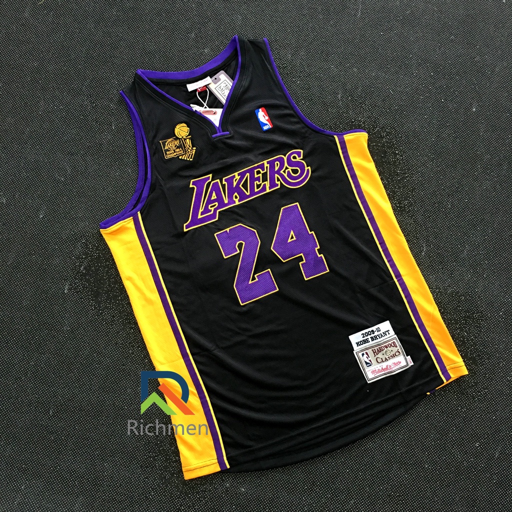 【 Mitchell & Ness 】 Men's Novos Lakers Originais Da NBA Los Angeles # 24 KobeˉBryant Vintage Jersey Preto