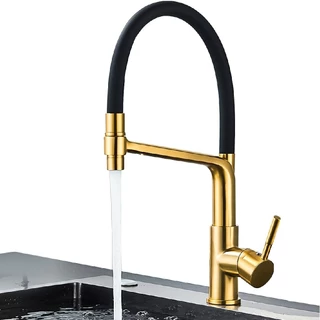 Torneira Cozinha Gourmet Monocomando Spray Misturador Luxo Dourado