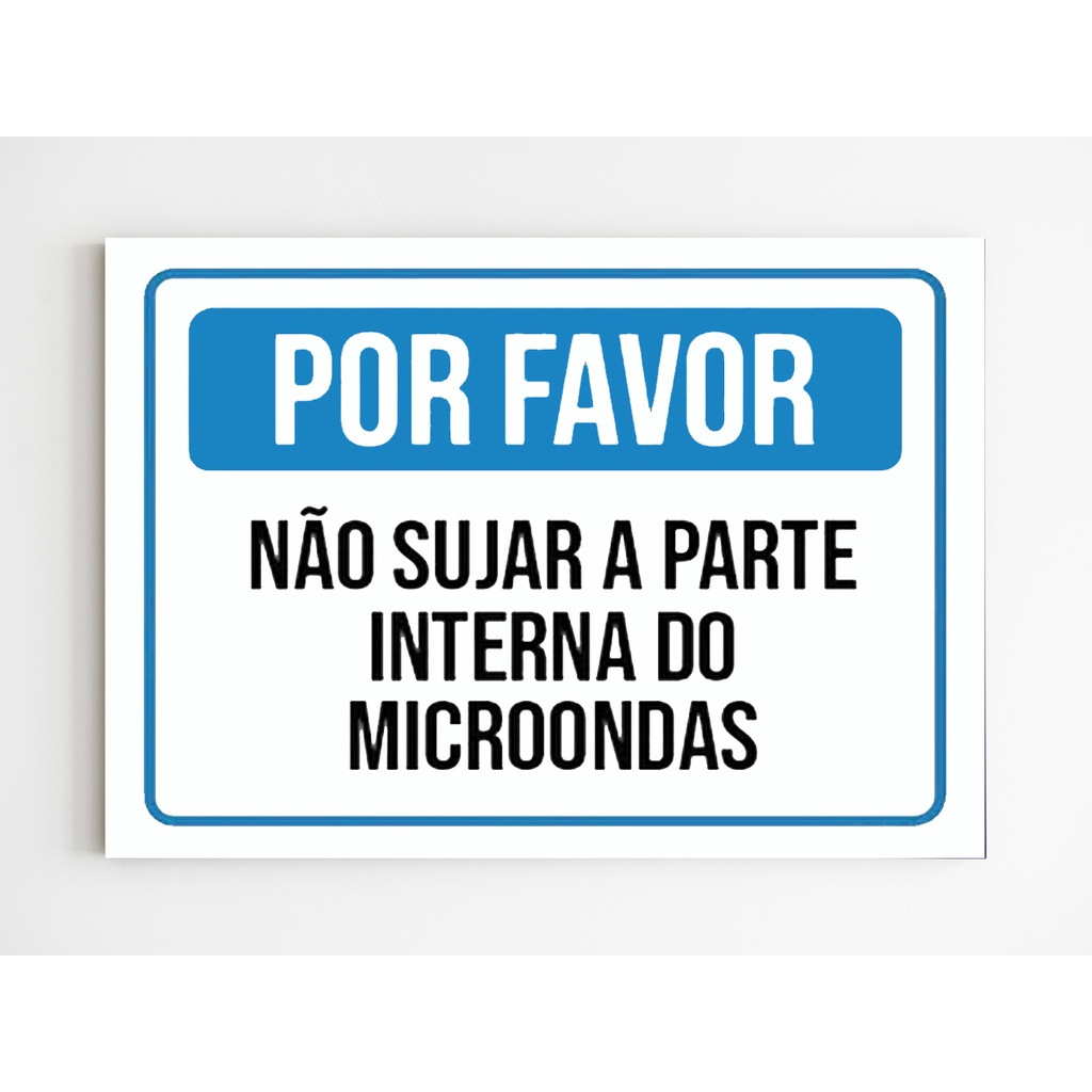 Placa de aviso favor não sujar a parte interna do microondas | Shopee ...