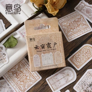 Etori Life 46pcs Janela Padrão Adesivo Estudante Papelaria Notebook Mão Conta Para Celular