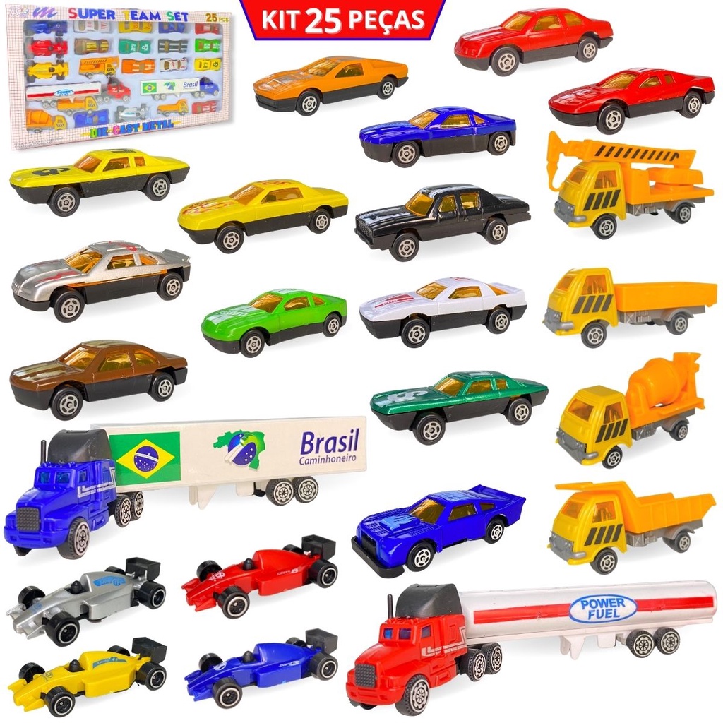 Kit 12 Carrinhos Fricção Combinação De Carros Construção E Carros De  Corrida Brinquedo infantil Coleção, Fanwix