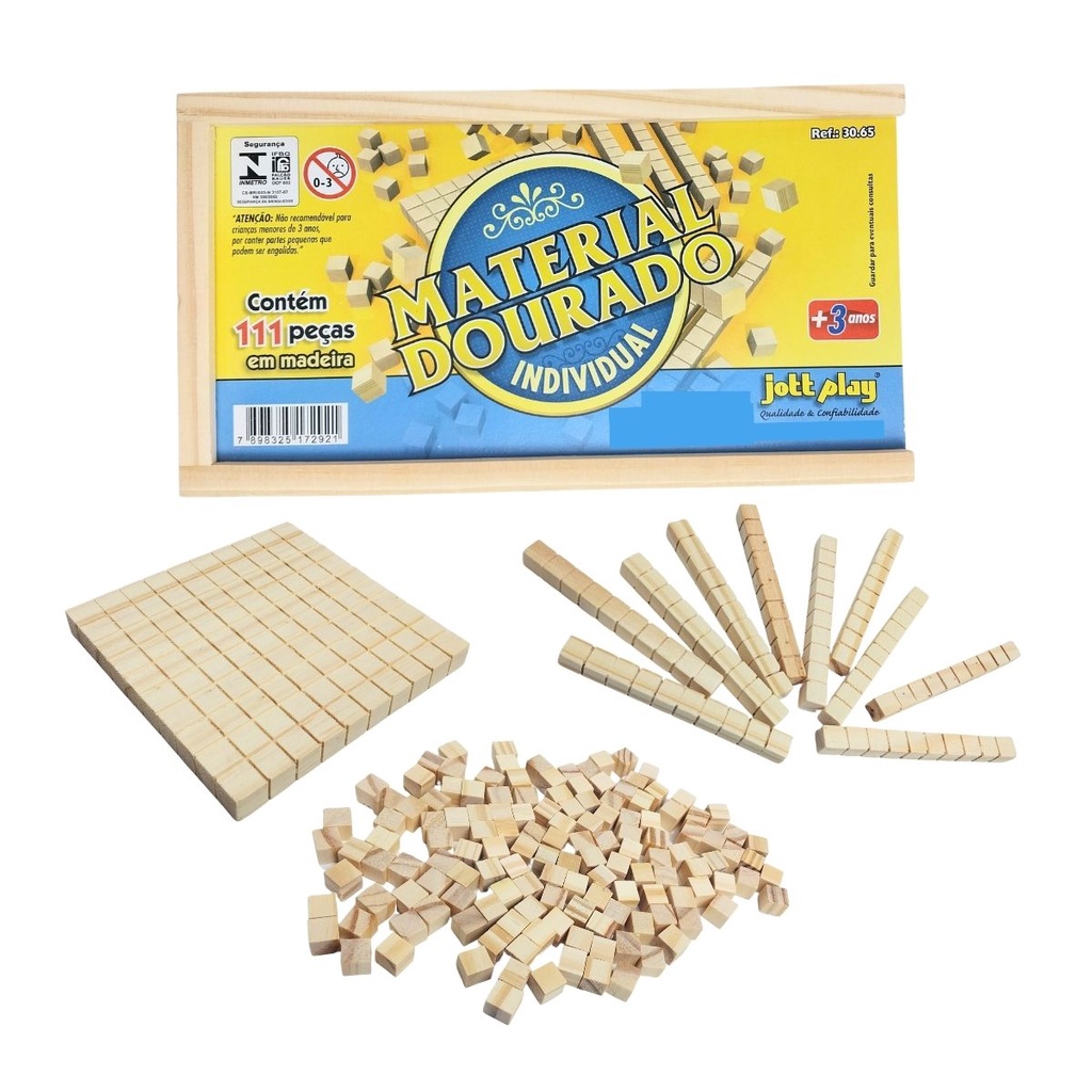 Jogo Didático De Madeira Material Dourado 111 Peças - Vou Comprar