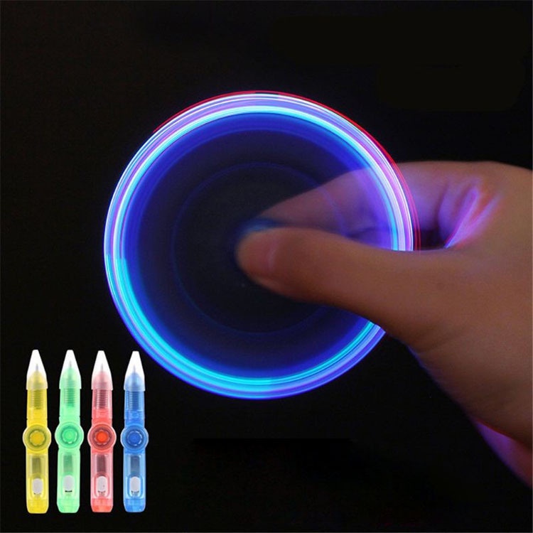 Caneta Luminosa Descompressão Criativa De Luz LED Giratória Presente Infantil Com