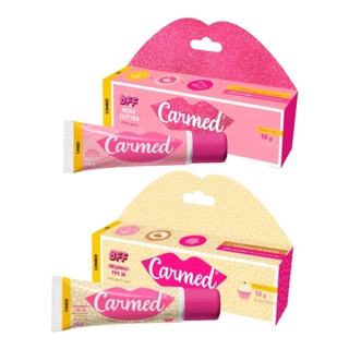 Kit Carmed Labial BFF Rosa Glitter Com Cor Tutti-Frutti + Beijinho FPS 30 Incolor 10g Cada Efeito Cimed Hidratante Labial Gel