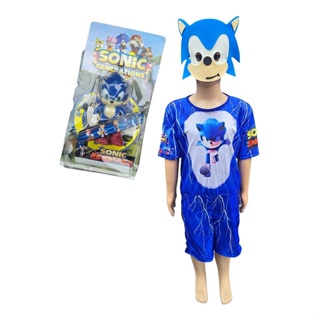 Fantasia Infantil Sonic The HedgeHog com Máscara Pop Curto