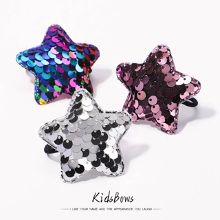 15 Pcs/set Star Heart Crown Elastic Rope Headband for Girls Baby Rainbow Sequins Sólidos Hair Band Ponytail Holder Acessórios De Cabelo