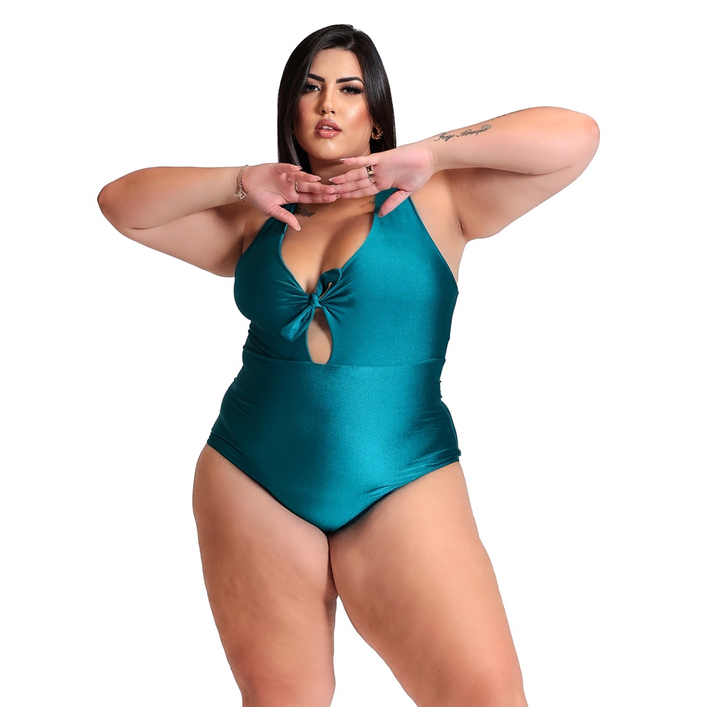 MAIÔ PLUS SIZE DECOTE LAÇO FRONTAL