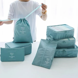 Kit 7 Bolsas Organizadoras Para Mala Roupas Bagagem Viagem
