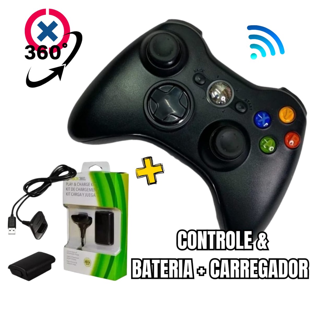 Controle Xbox 360 com Fio Usb X-360 e PC Knup KP-GM033