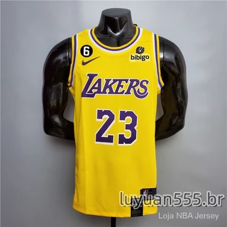 Hot pressed Camisa Los Angeles Lakers No.23 nba LeBron James Gold Swingman De Basquetebol Jersey Icon Edition