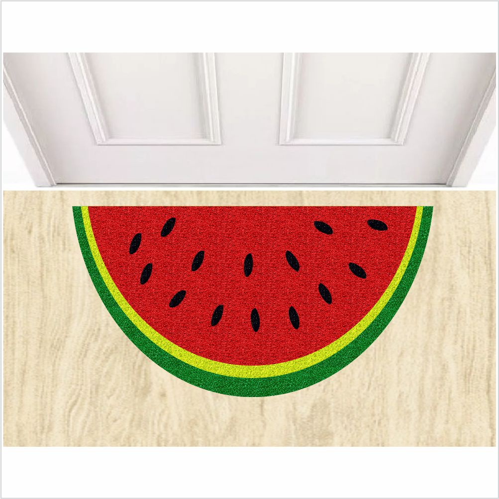 TAPETE CAPACHO PERSONALIZADO MELANCIA 70X40 NO FORMATO FRUTA