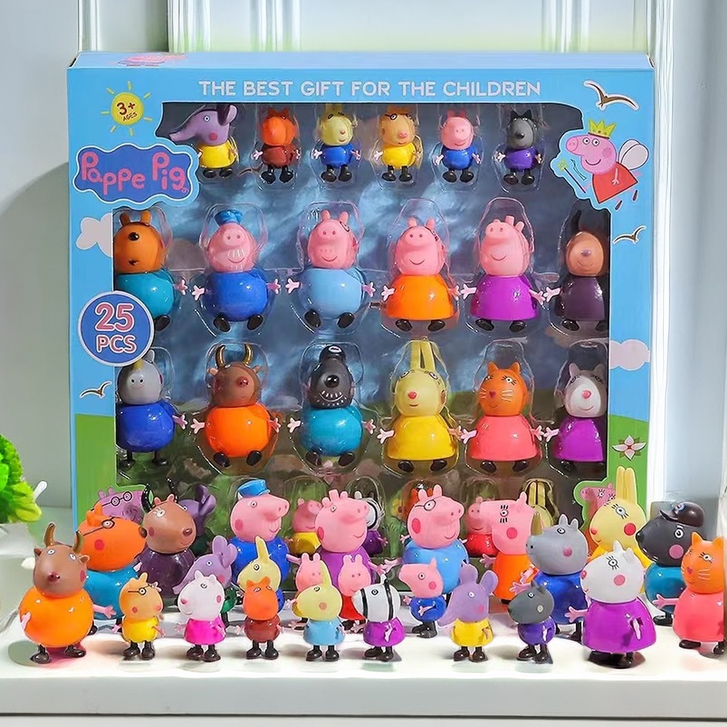 Caixa De Presente Peppa Pig Set George Doll Avó Família Infantil/Trollope/Teacher