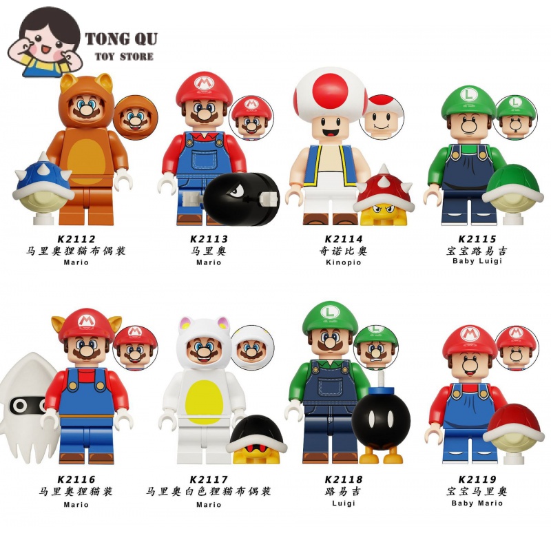 Minifiguras de Jogo Super Mario Building Block Coleção de Brinquedos Ornamentos mini Modelo Presente