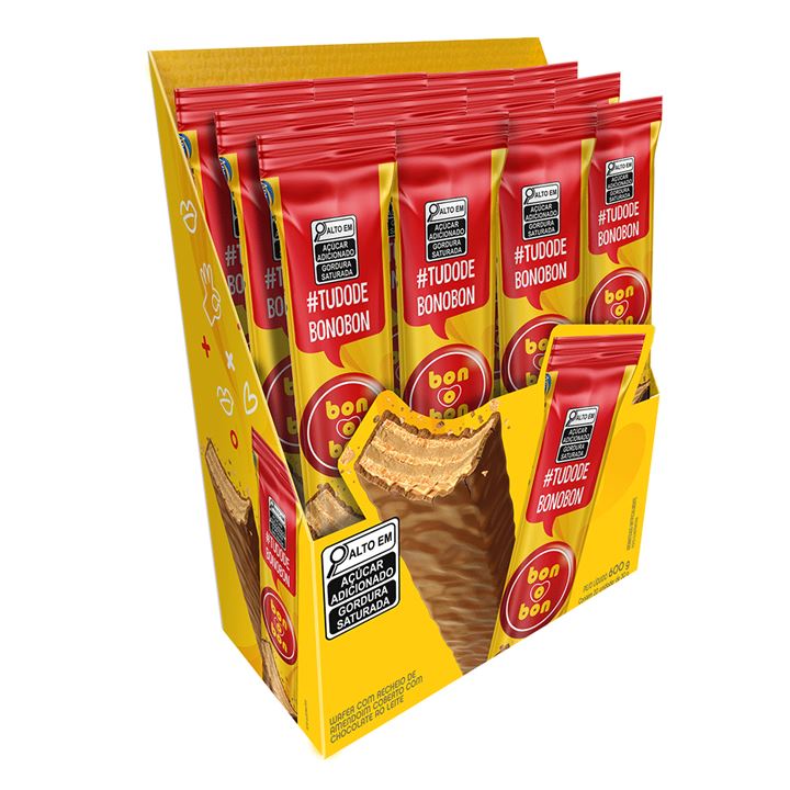 Caixa Bonobon Wafer 20x30g Tudo De Bonobon Snack Chocolate