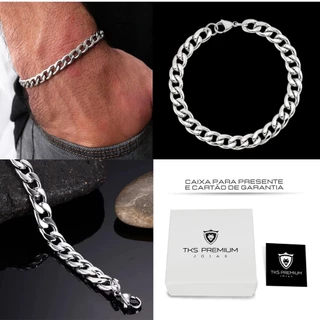 Pulseira de Aço Inoxidável para Homens Mulher Prata cor punk Casual Figaro Corrente Pulseira Colar Jóias Rapper Presente