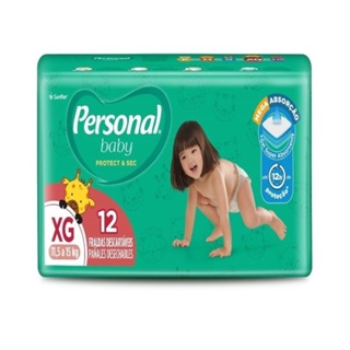Fralda Descartável Personal Soft & Protect Jumbinho Tamanho XG - 12 Pacotes com 12 Fraldas - Total 144 Tiras