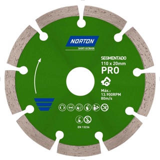 Disco Diamantado 110mm x 20mm Segmentado Pro - Norton