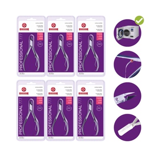 Kit com 6 Alicate Cutícula Manicure 777 Profissional Inox Mundial