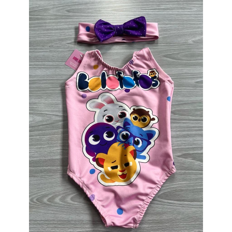 Body maio infantil bolofofos com turbante
