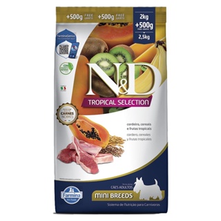 Ração N&D Tropical Selection Para Cães Adultos Mini Cordeiro Leve 2,5kg e Pague 2kg