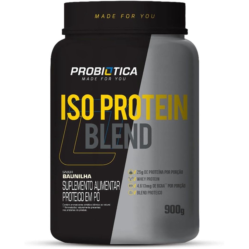 Whey Protein Pote 900g Sabor Baunilha Iso Protein Blend Probiótica