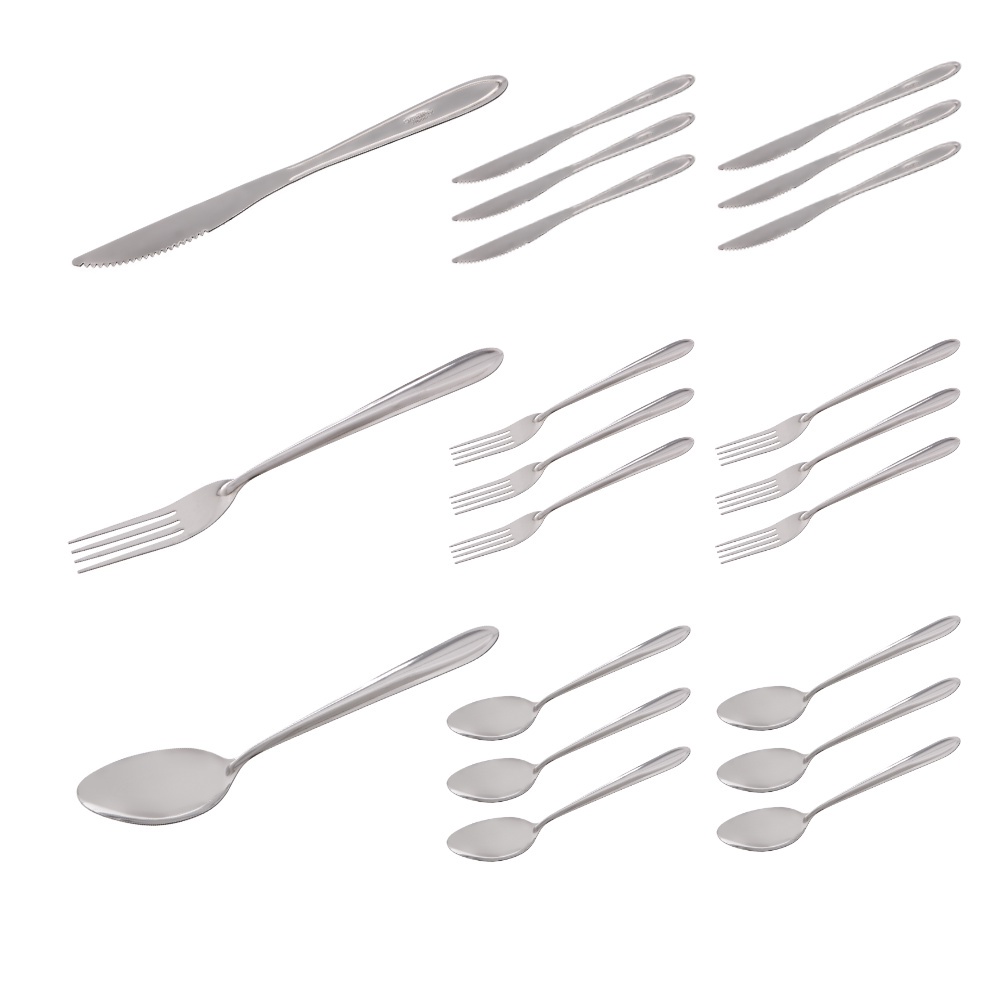 Jogo Talheres 18 Pçs Inox Garfo Colher Faca Luxo