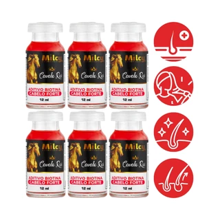 Kit 6 Aditivo Biotina Cavalo Rei Milcy Crescimento Cabelo Forte