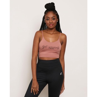 Top Feminino Fitter Fitness Alcinha Estampa Get Yourself Moving Rosa