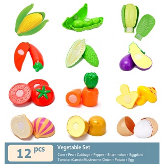 kit De Comidinha De Brinquedo Infantil Com Velcro Para Cortar Frutas e  Legumes, Jogo De Educativo Alimentos Reutilizáveis Cozinha