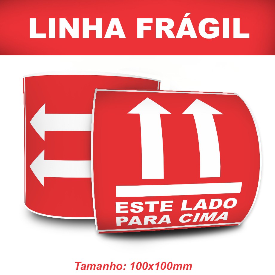 3 Rolos De Etiqueta Adesiva Selo Este Lado Para Cima 100x100 Frágil 500 Shopee Brasil 7723