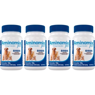 Aminomix Pet 120 Comprimidos - Vetnil - 4 Unidades