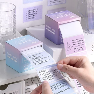 256Pcs Creative Gradient Color Pull-out Sticky Notes Student Multi-functional Tearable N Times Stickers Material De Decoração De Cadernos De Bricolagem