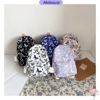 ME Printing Mochila , Estudantil Padrão Borboleta Nylon , Moda Sem Pingente Casual Cor Corresponde Às Garotas De Viagem