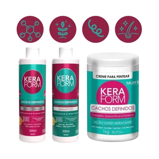 Keraform Cachos Definidos Kit 3uni Skafe