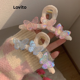 Lovito Grampos De Cabelo Borboleta Casuais Para Mulheres LFA10018