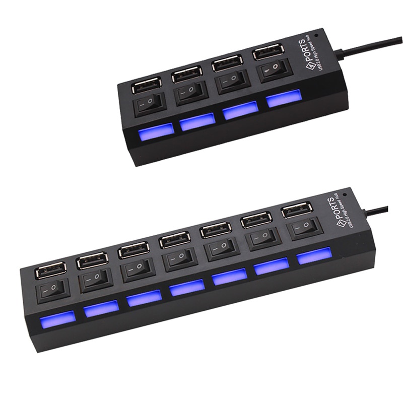 Hub USB com 4/7 Entradas USB 2.0 de Alta Velocidade com Botão Liga ...