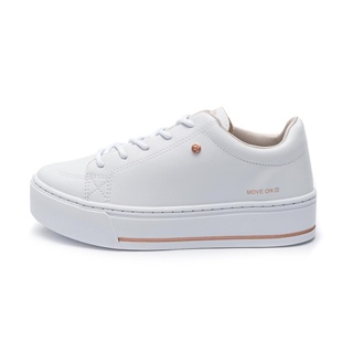 Tênis Feminino Casual Ramarim Branco Rose Brilho