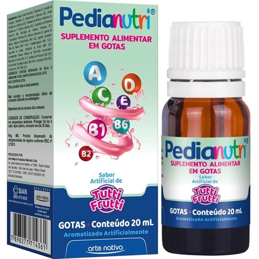 Vitamina Infantil Suplemento Alimentar Tutti Frutt Pedianutri 20ml ...