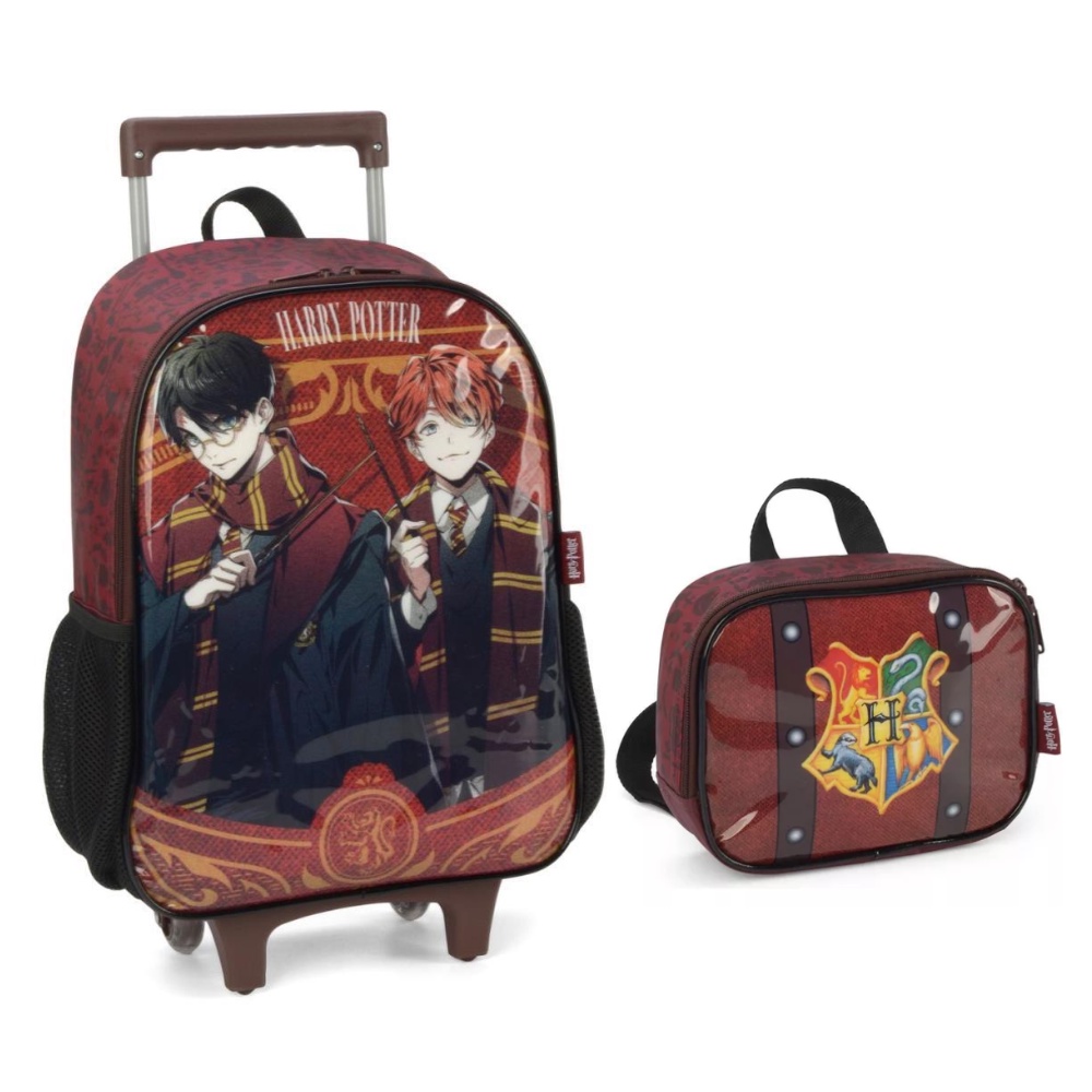 Kit Mochila Grande Com Rodinha Lancheira Harry Potter | Shopee Brasil