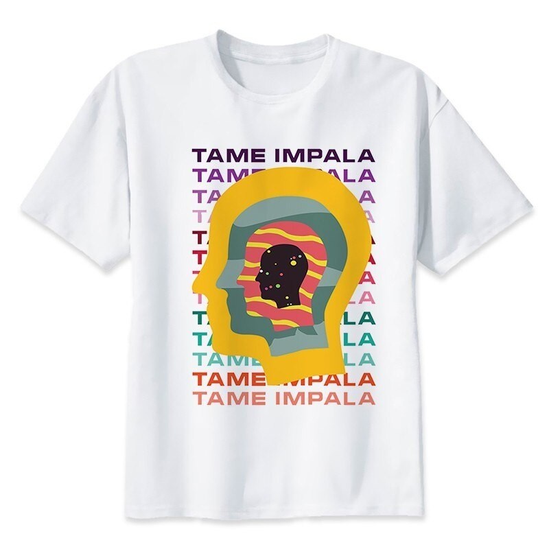 Camiseta Basica Banda Tame Impala Som Faces Summer Camisa Algodão Confortável Estilo Moda Unissex Envio imediato