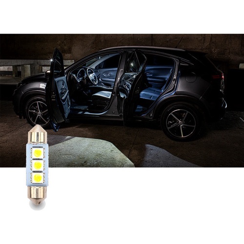 Lâmpada Led Interior Carro Torpedo 3 Leds 5050 36 Mm Tarpon