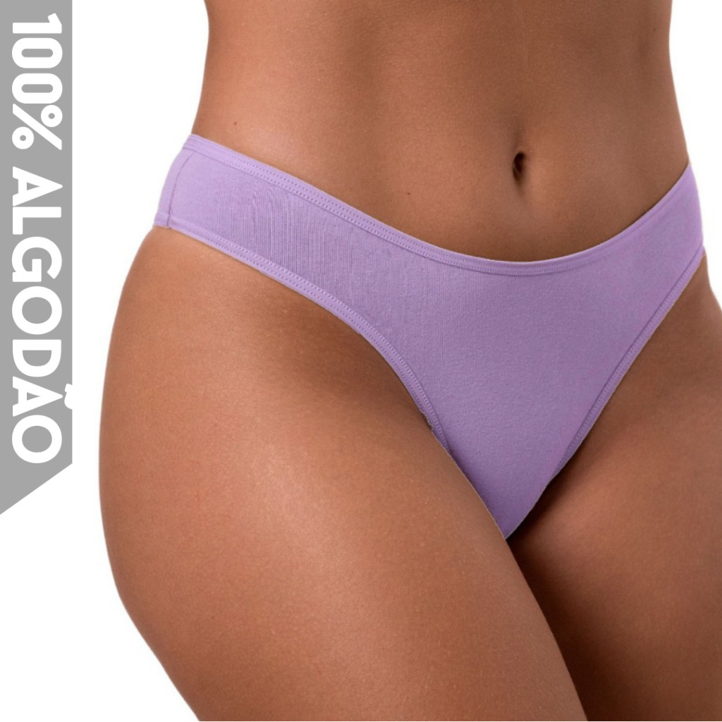 Calcinha Feminina Adulto Kit 5 com Tangas 100% Algodão em Cores ...