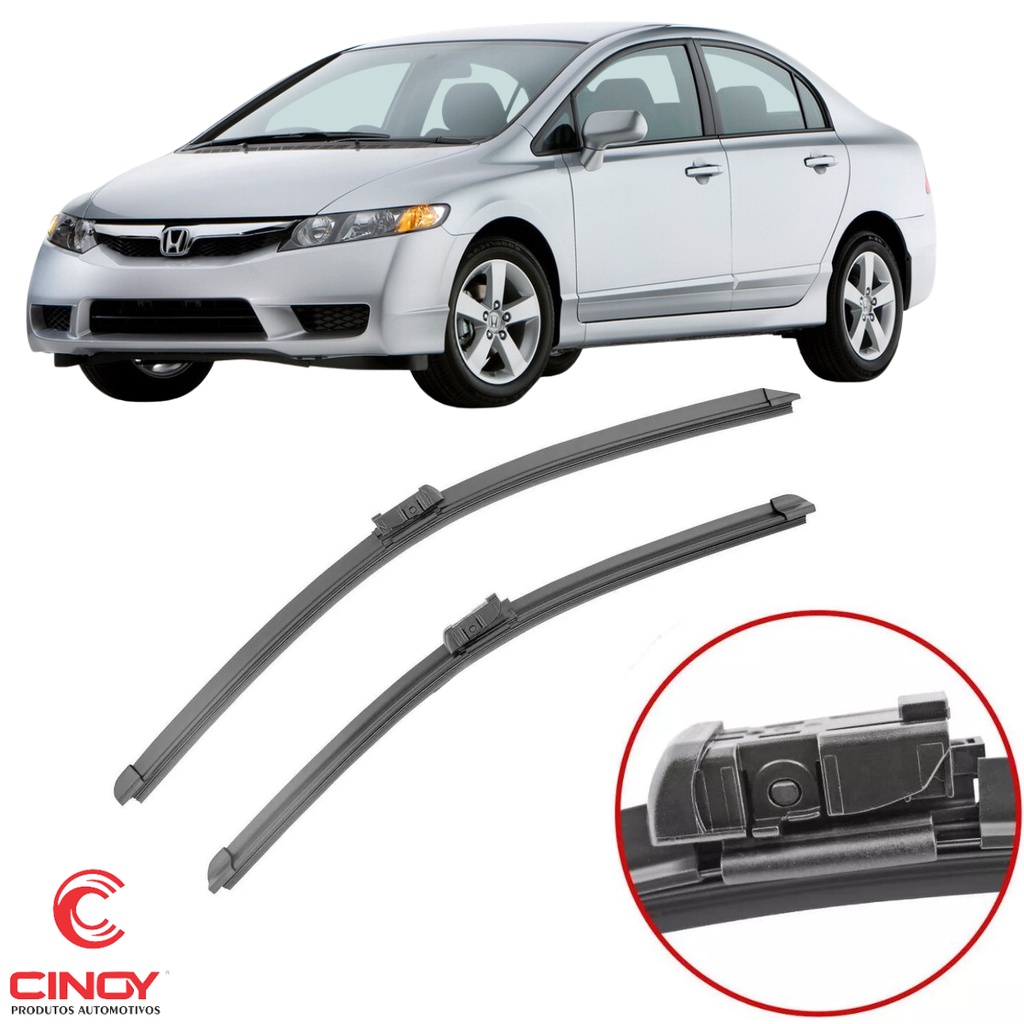 Par Palheta Específica Honda Civic 2007 2008 2009 2010 2011 Limpador Parabrisa Dianteiro