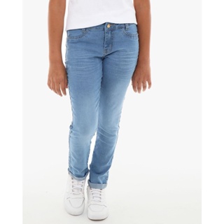 Calça Jeans Juvenil Skinny Puídos Azul