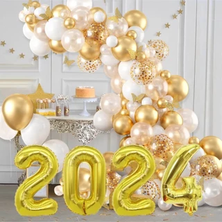 Kit Arco Desconstruído 2024 Dourado Borboleta - Decoração Ano Novo
