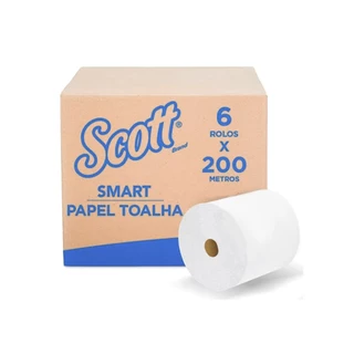 Papel Toalha Bobina Smart Folha Simples 6X20X200m Scott