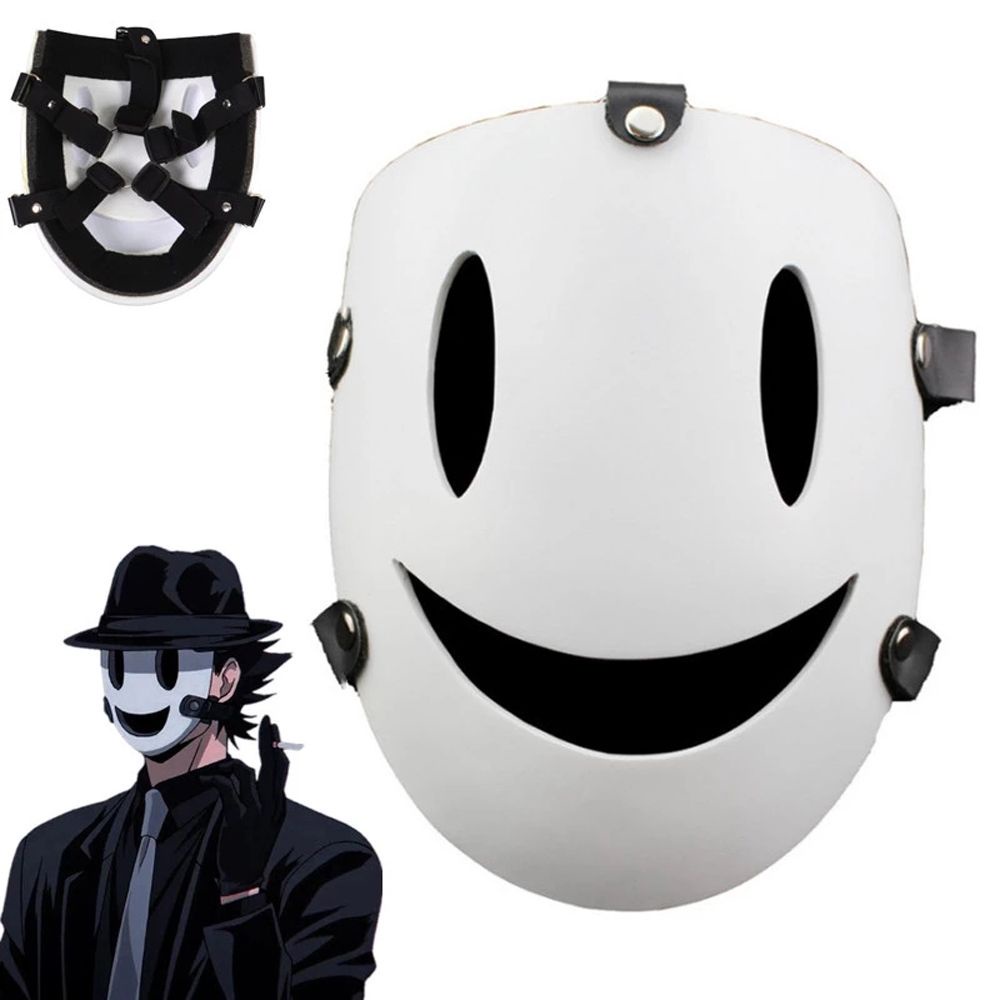 Anime Tenku Shinpan Alta Rise Invasion Máscara Sniper Sorriso Branco Resina Samurai Máscara De Látex Cosplay Máscara De Terror Do Dia Das Bruxas