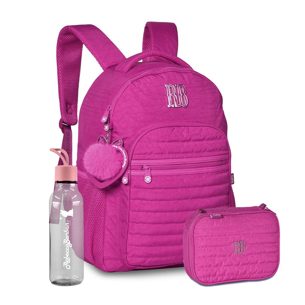 Kit Mochila Pompom Coracao Estojo Copo Rebecca Bonbon Oficial Meninas Lancamento Colecao Nova Crinkle