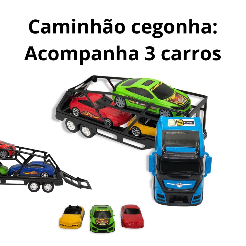 Mini Carreta Cegonha Infantil Super Maleta Com Carrinhos - Ri Happy