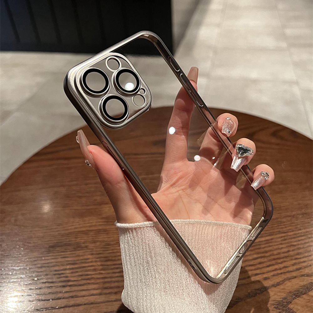 Capa Transparente À Prova De Choque Com Protetor De Câmera Para Telefone IPhone 15 Pro Max 15 Plus Matte Case De Titânio Natural